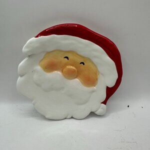Santa Claus Ceramic Plate By Ganz